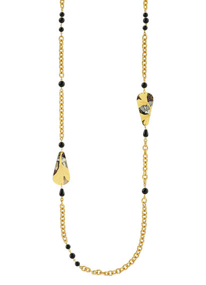 Collana Lebolina Ginkgo Ventaglio Nero - Lebole Maison