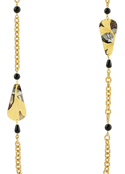 Collana Lebolina Ginkgo Ventaglio Nero - Lebole Maison