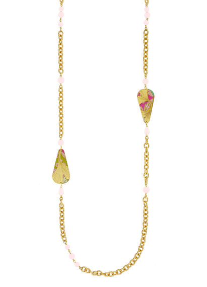 Collana Lebolina Ginkgo Ventaglio Rosa - Lebole Maison