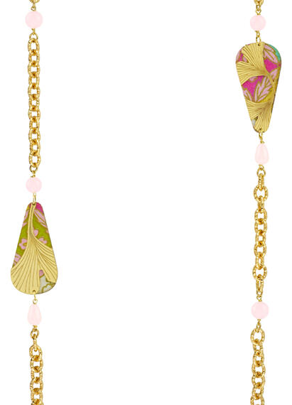 Collana Lebolina Ginkgo Ventaglio Rosa - Lebole Maison