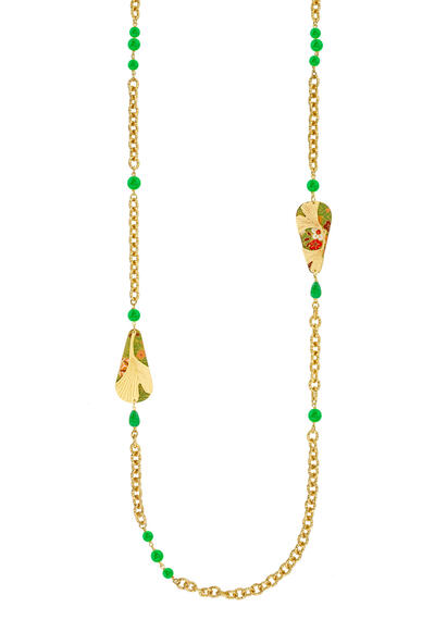 Collana Lebolina Ginkgo Ventaglio Verde - Lebole Maison