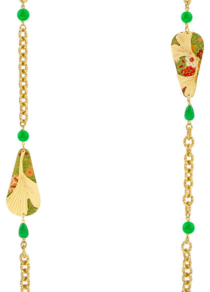 Collana Lebolina Ginkgo Ventaglio Verde - Lebole Maison