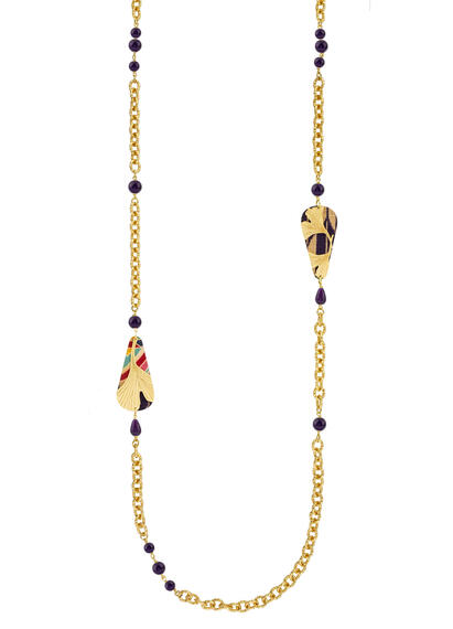 Collana Lebolina Ginkgo Ventaglio Viola - Lebole Maison