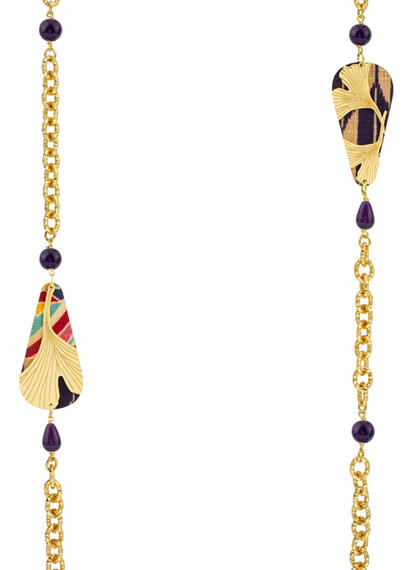 Collana Lebolina Ginkgo Ventaglio Viola - Lebole Maison