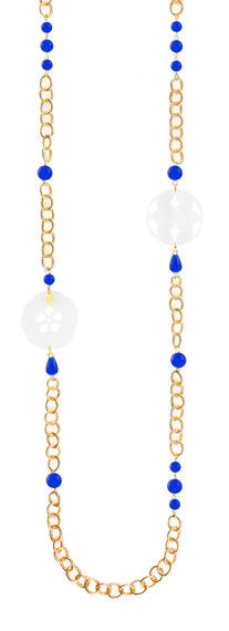 Collana Lebolina Kamon Fiore Plexi Trasparente Blu - Lebole Maison