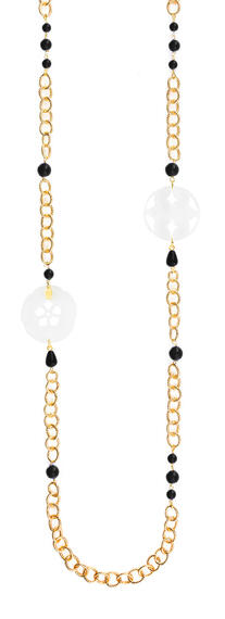 Collana Lebolina Kamon Fiore Plexi Trasparente Nero - Lebole Maison