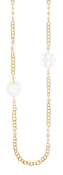 Collana Lebolina Kamon Fiore Plexi Trasparente Perla - Lebole Maison