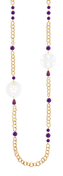 Collana Lebolina Kamon Fiore Plexi Trasparente Viola - Lebole Maison
