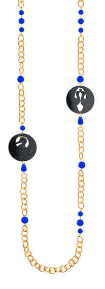 Collana Lebolina Kamon Gru Plexi Nero Blu - Lebole Maison