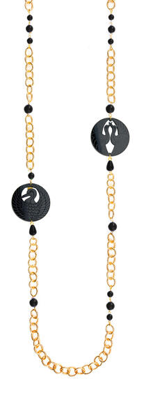 Collana Lebolina Kamon Gru Plexi Nero Nero - Lebole Maison