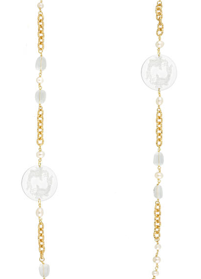 Collana Lebolina Carpe Plexi Trasparente Perla - Lebole Maison