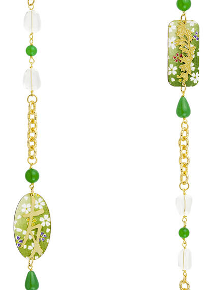 Collana Lebolina Kanji Amicizia Verde - Lebole Maison