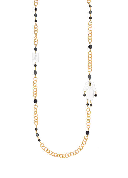 Collana Lebolina Kimono Plexi Trasparente Grigio Scuro - Lebole Maison