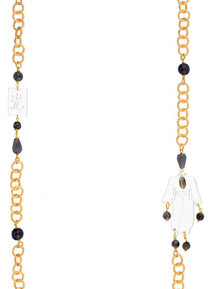 Collana Lebolina Kimono Plexi Trasparente Grigio Scuro - Lebole Maison