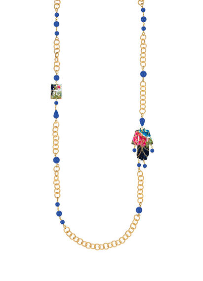 Collana Lebolina Kimono Blu - Lebole Maison