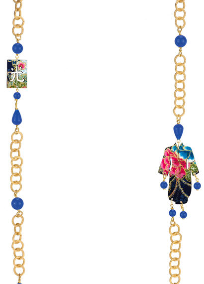 Collana Lebolina Kimono Blu - Lebole Maison