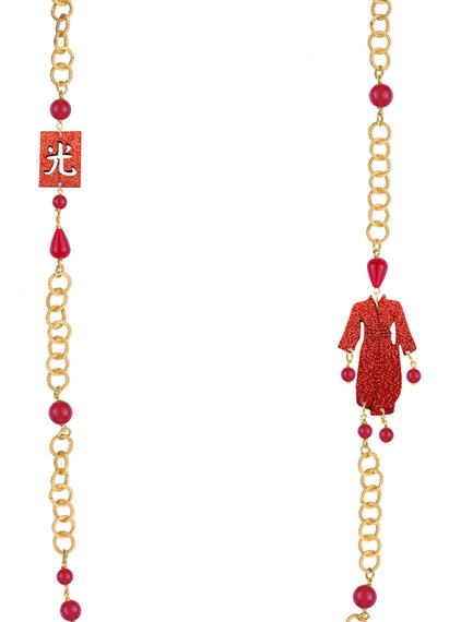 Collana Lebolina Kimono Seta Rosso Rubino - Lebole Maison