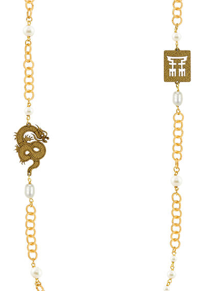 Collana Lebolina Drago Seta Oro Perla - Lebole Maison