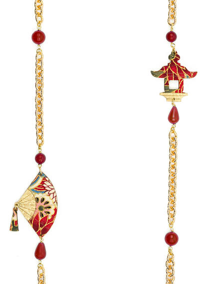 Red Fan Lebolina Necklace - Lebole Maison