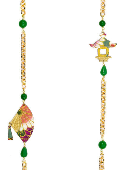 Green Fan Lebolina Necklace - Lebole Maison