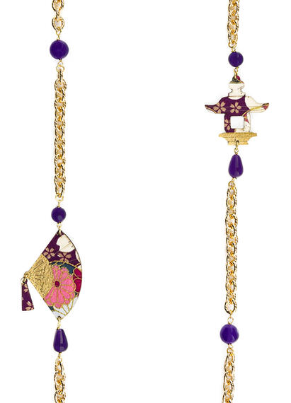 Purple Fan Lebolina Necklace - Lebole Maison