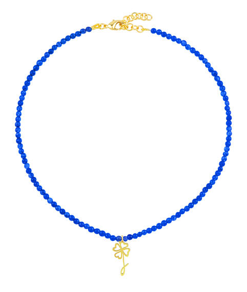 Collana Girocollo Quadrifoglio Pietre Blu - Lebole Maison