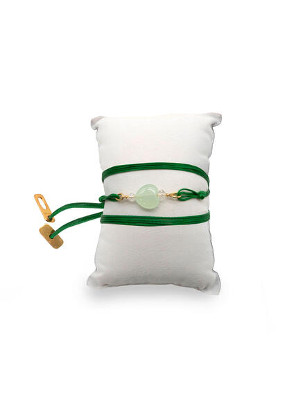 Green Jade Heart Bracelet - Lebole Maison