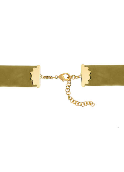 Brown Velvet Choker And Brown Potiche Chain - Lebole Maison