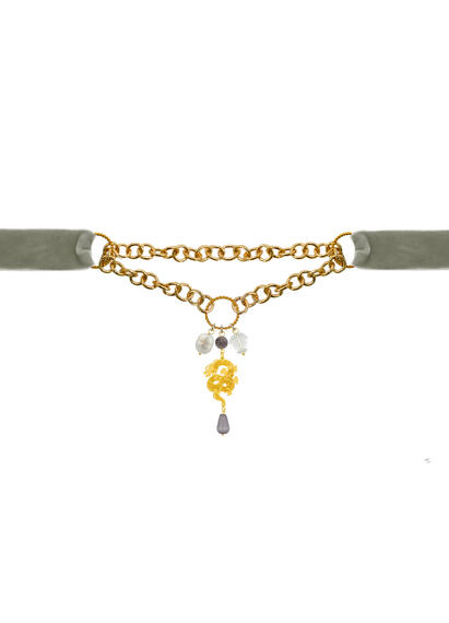 Myth Grey Velvet Necklace - Lebole Maison