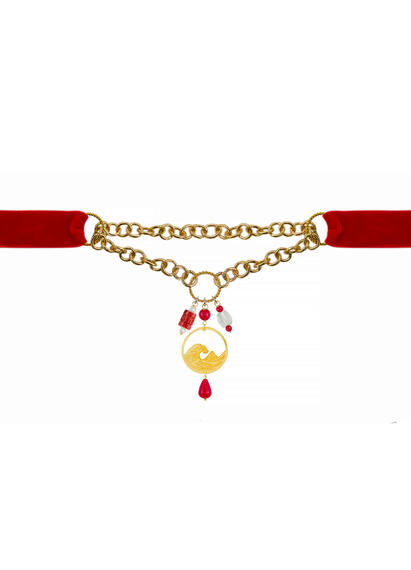 Collana Velluto Rosso Onda - Lebole Maison