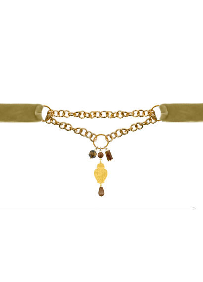 Brown Velvet Potiche Necklace - Lebole Maison