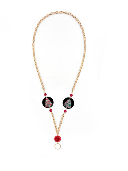 Catena Per Occhiali Albero Di Natale Classico Rubino - Lebole Maison