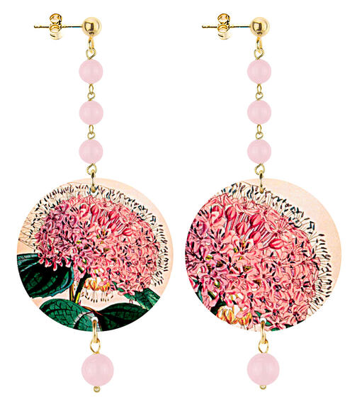 Orecchini Ortensia Piccolo Lungo Rosa - Lebole Maison