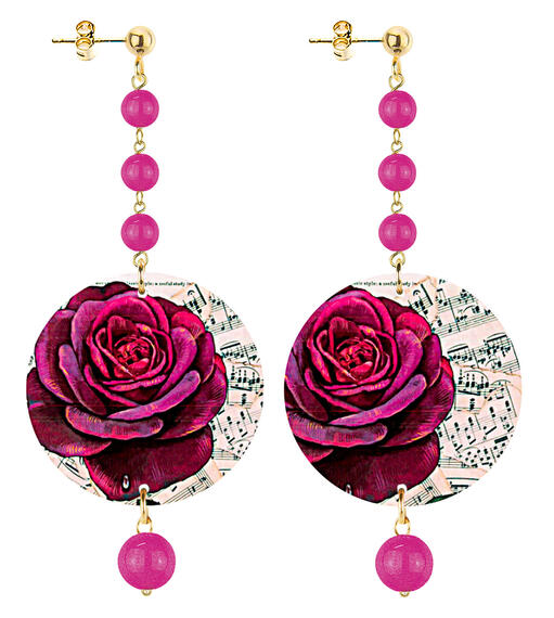 Orecchini Rosa Fucsia Piccolo Lungo Fucsia - Lebole Maison