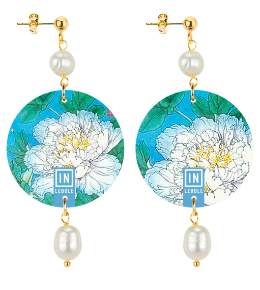 Small Earrings White Flower Pearl - Lebole Maison