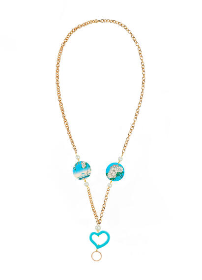 Catena Per Occhiali Fiori Bianchi Piccolo Perla - Lebole Maison