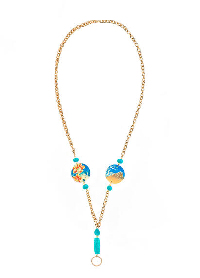 Catena Per Occhiali Paesaggio Piccolo Celeste - Lebole Maison