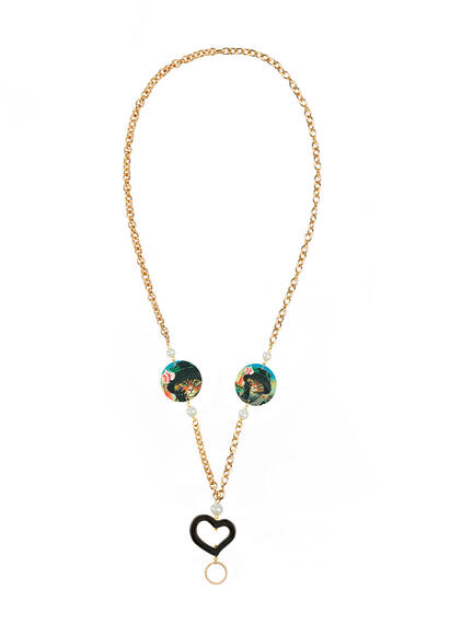 Catena Per Occhiali Gatto Con Cappello Piccolo Perla - Lebole Maison