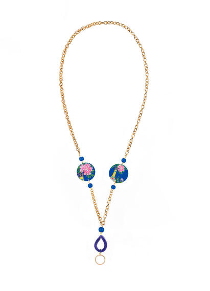 Catena Per Occhiali Fiore Rosa Vaso Giallo Piccolo Blu - Lebole Maison