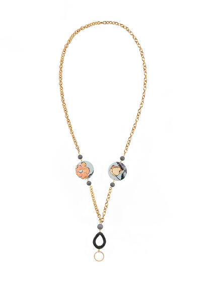 Catena Per Occhiali Papavero Piccolo Grigio - Lebole Maison