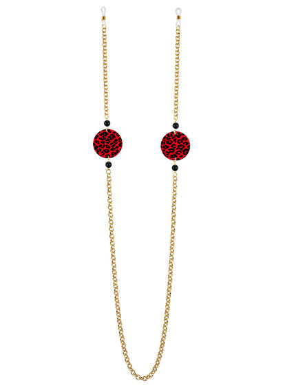 Catena Per Occhiali Maculato Piccolo Nero - Lebole Maison