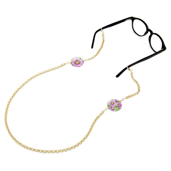 Small Purple White Lotus Glasses Chain - Lebole Maison