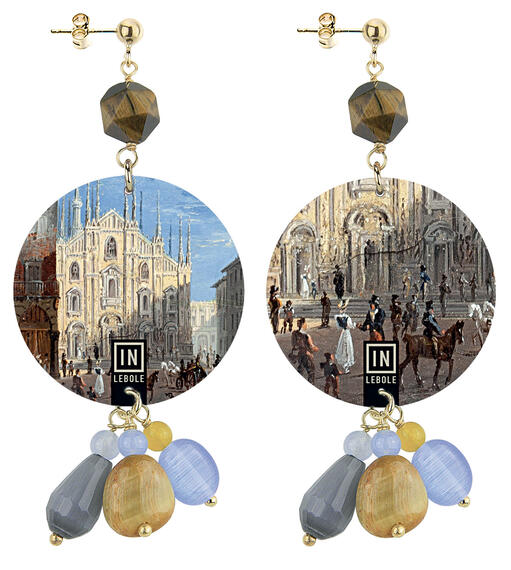 Duomo Milano Classic Brown Earrings - Lebole Maison