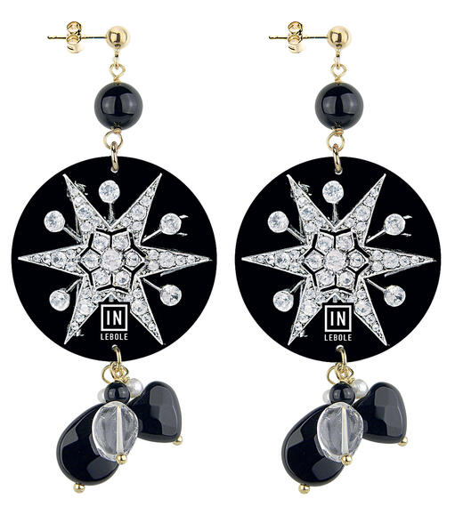 Classic Black Jewel Star Earrings - Lebole Maison