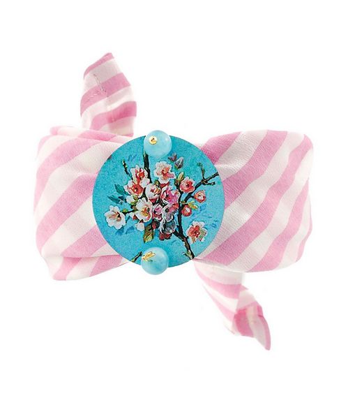 Bracciale Tessuto Fiore Celeste Sfumato - Lebole Maison