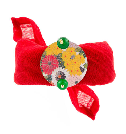 Bracciale Rosso Fiori Classico Verde - Lebole Maison