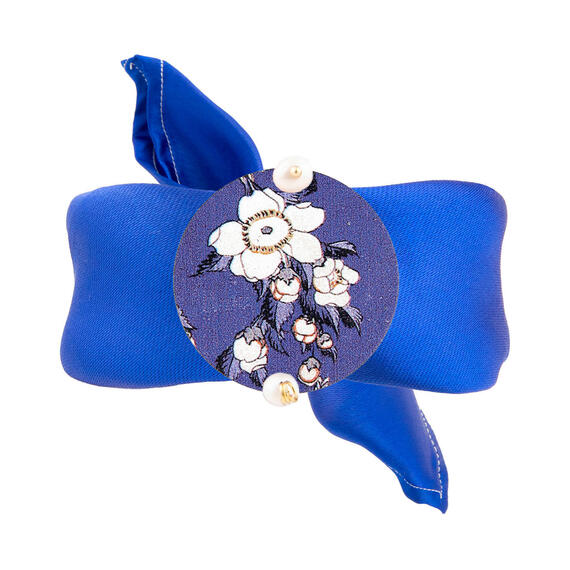 Classic Blue And White Flowers Pearl Bracelet - Lebole Maison