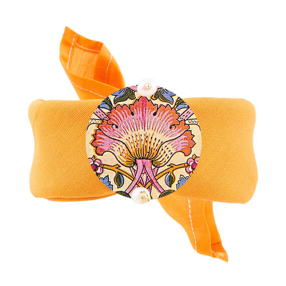 Bracciale Arancio Tessuto Fiori Classico Perla - Lebole Maison