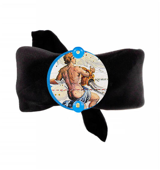 Bracciale Nero Acquario Classico Azzurro - Lebole Maison