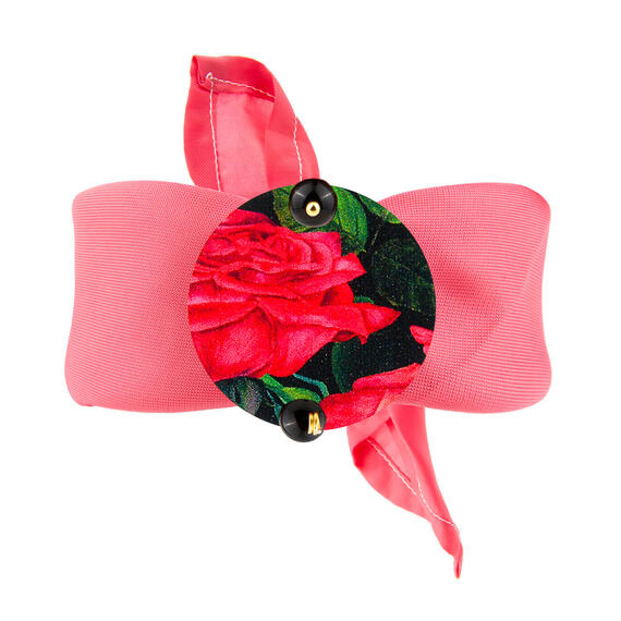 Classic Black Red Flower Rose Bracelet - Lebole Maison